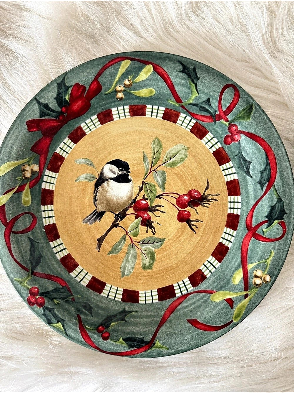 Lenox Winter Greetings Everyday Chickadee Holiday Dinner Plates
